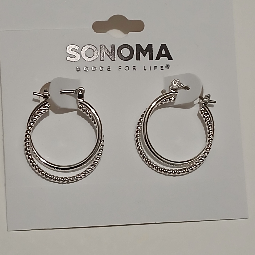 Sonoma Silverstone Double Circle Small Hoop Earrings A21